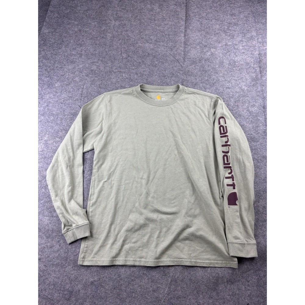 Carhartt Long Sleeve Logo T-Shirt for Women's S‎ Green Original Fit 103401-G74